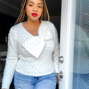 Pearl Girl - Bow Sweater (+White)
