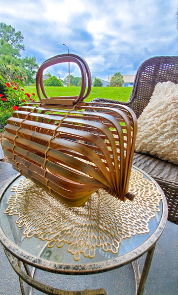 Load image into Gallery viewer, Bermuda - Foldable Bamboo Bag (Colors: Mahogany or Natural)