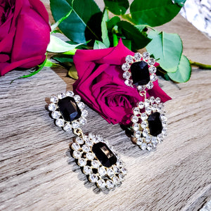 Gemstone Earrings (Black or Honey)
