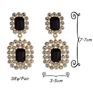 Gemstone Earrings (Black or Honey)