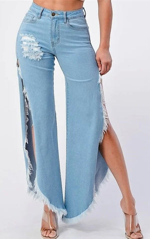 A Lil' Bit - Split Side Denim (+Color)