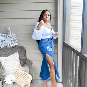 A Lil' Bit - Split Side Denim (+Color)