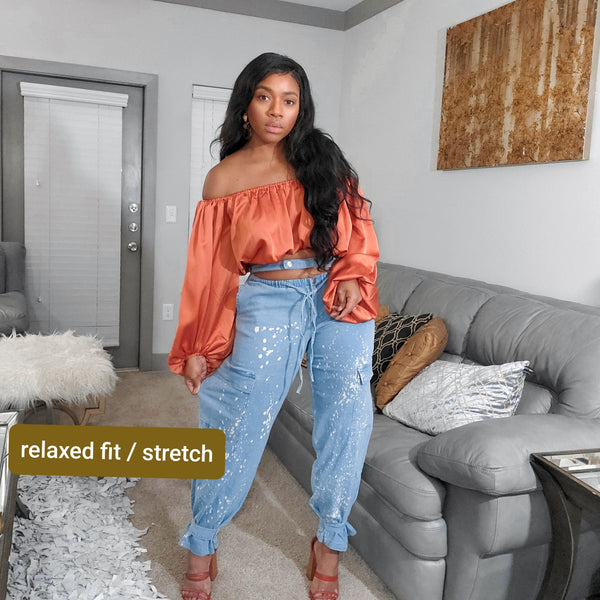 Load image into Gallery viewer, Open Shop - Cut Out Cargo Jeans