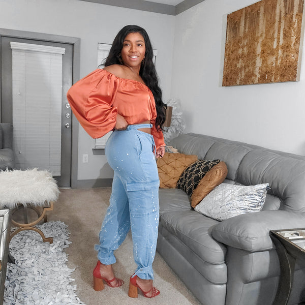 Load image into Gallery viewer, Open Shop - Cut Out Cargo Jeans