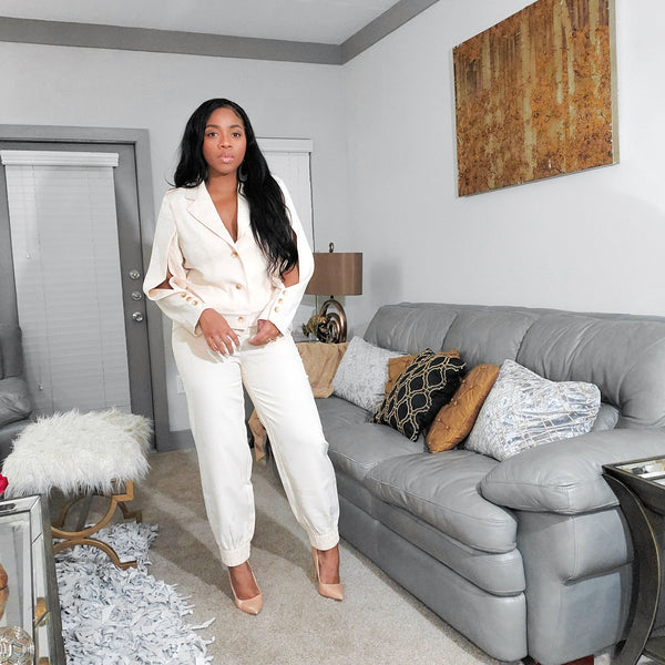 Load image into Gallery viewer, All Werk No Play - Suit Jogger Set