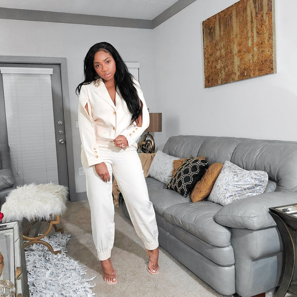 Load image into Gallery viewer, All Werk No Play - Suit Jogger Set