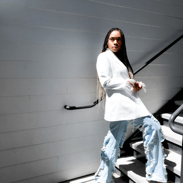 Load image into Gallery viewer, Rodeo Drive - Feather Trim Blazer (+Color)