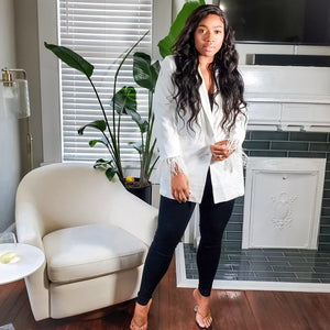 Rodeo Drive - Feather Trim Blazer (+Color)