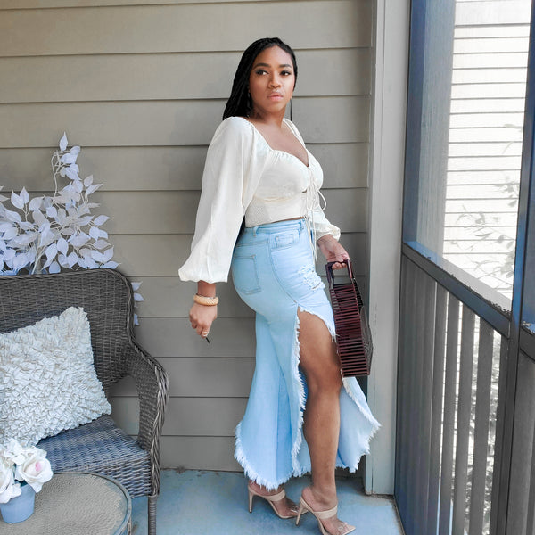 Load image into Gallery viewer, A Lil' Bit - Split Side Denim (+Color)