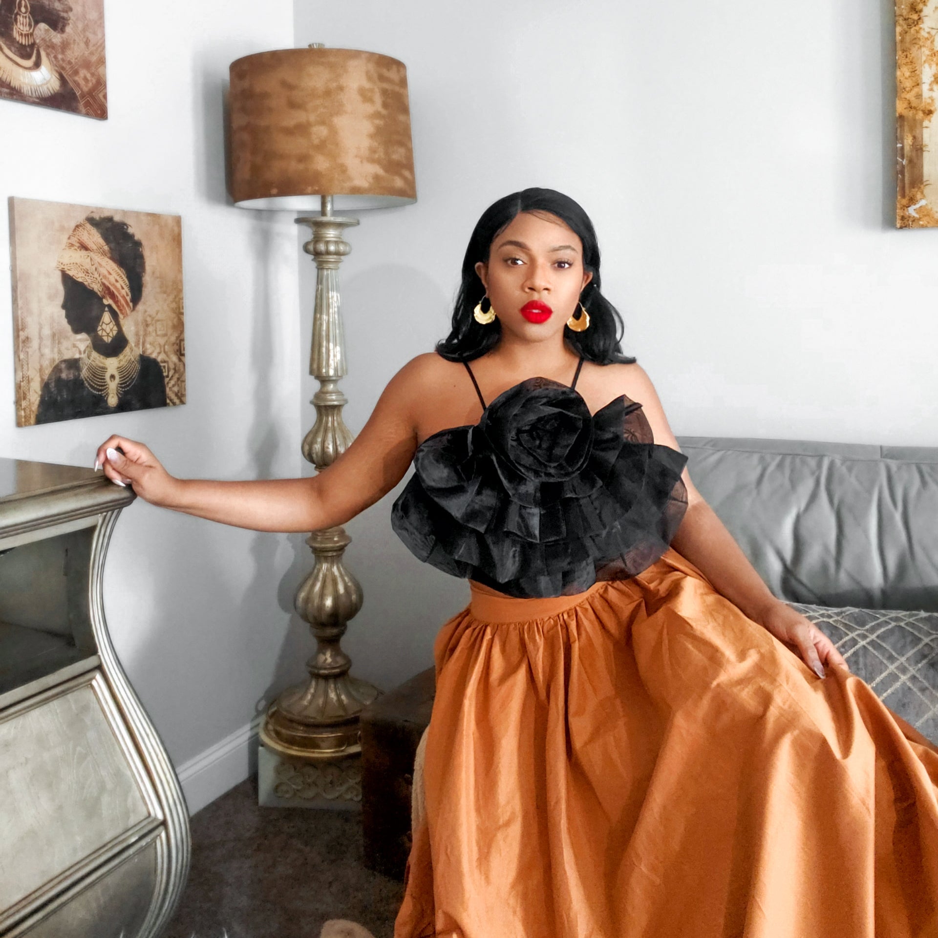 La Rosa Flower Top (Black) – Emmerie Boutique