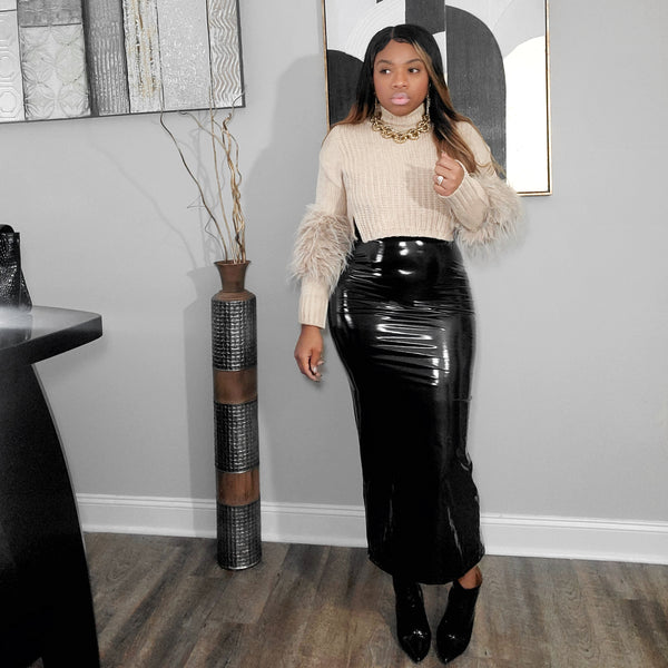 Load image into Gallery viewer, Shine Time - Vegan Leather Skirt
