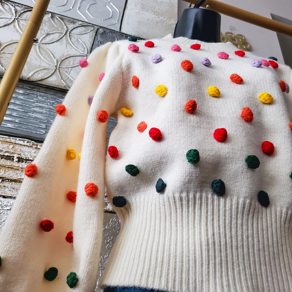 Load image into Gallery viewer, Winter Cheer - Pom Pom Sweater
