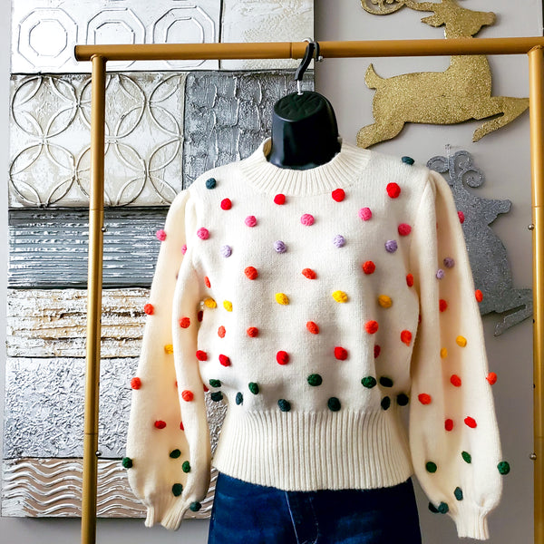 Load image into Gallery viewer, Winter Cheer - Pom Pom Sweater
