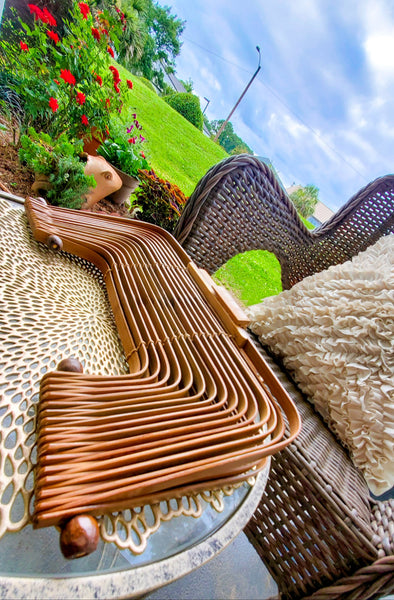 Load image into Gallery viewer, Bermuda - Foldable Bamboo Bag (Colors: Mahogany or Natural)
