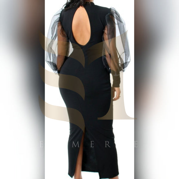 Load image into Gallery viewer, Own the Moment - Organza Balloon Sleeve Dress
