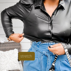 Ahead of the Game - Vegan Leather Top