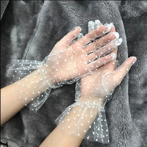 Load image into Gallery viewer, Lady Fingers - Mesh Organza Gloves
