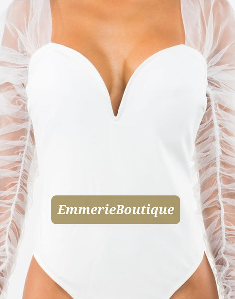 Load image into Gallery viewer, Say Yes - Tulle Bodysuit
