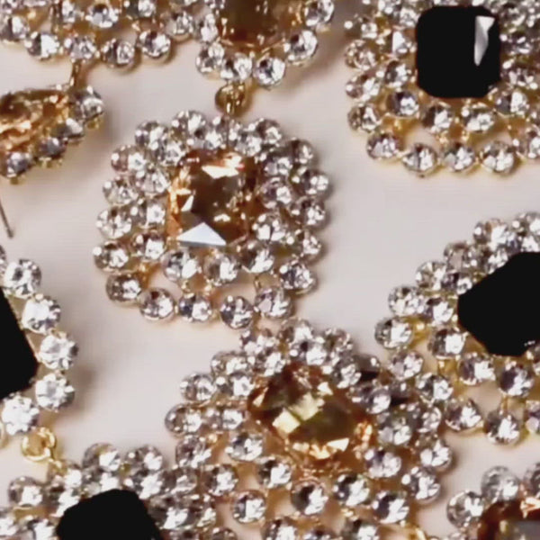 Load and play video in Gallery viewer, Gemstone Earrings (Black or Honey)
