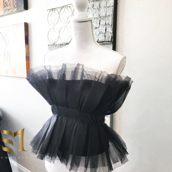 Load image into Gallery viewer, Sweet Lady - Tulle Top (Black)
