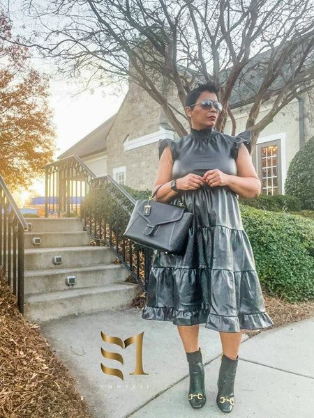 Load image into Gallery viewer, London - Vegan Leather Dress
